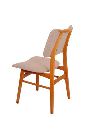 Set vintage eetkamerstoelen opnieuw gestoffeerd