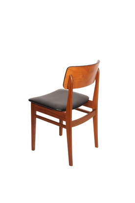 VERKOCHT Set van twee vintage eetkamer stoelen zwart skai