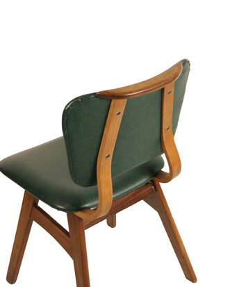 Set van 4 Deens design stoelen met groen skai