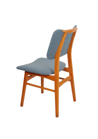 Set vintage eetkamerstoelen opnieuw gestoffeerd