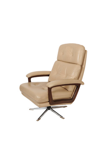 VERKOCHT Vintage leren draaifauteuil