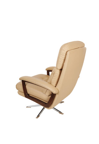 VERKOCHT Vintage leren draaifauteuil